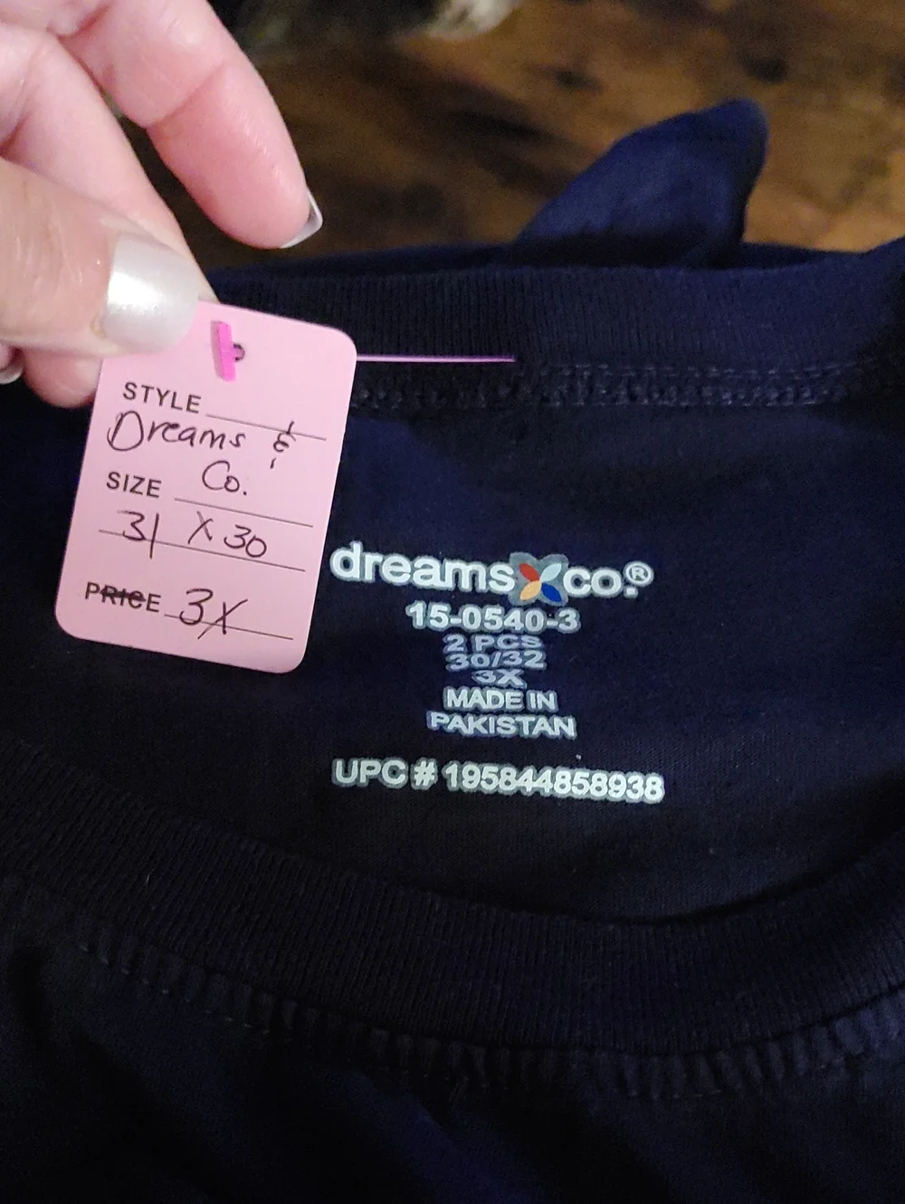 Dreams & Co. 3X Adorable Blue W/white Stars Long Sleeve Pajama Set